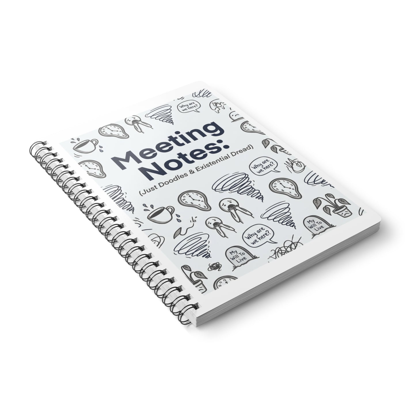 Meeting Notes Notebook - Funny Work Journal with Doodle Margins