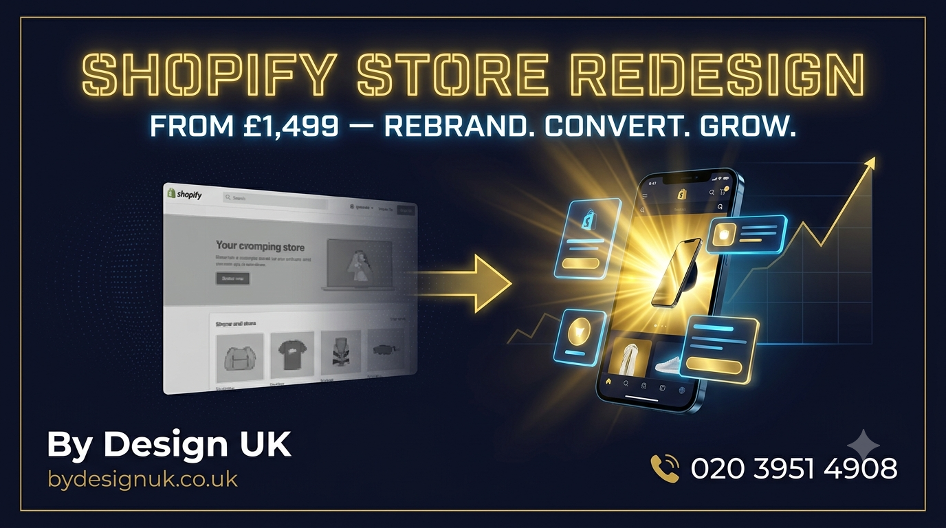 Shopify Store Redesign — Refresh, Rebrand & Conversion Optimisation | £1,499–£3,999 | By Design UK