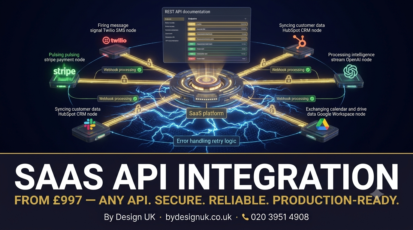 SaaS API Integration Service — Connect Any Third-Party Service to Your Platform | £997–£4,997 | By Design UK