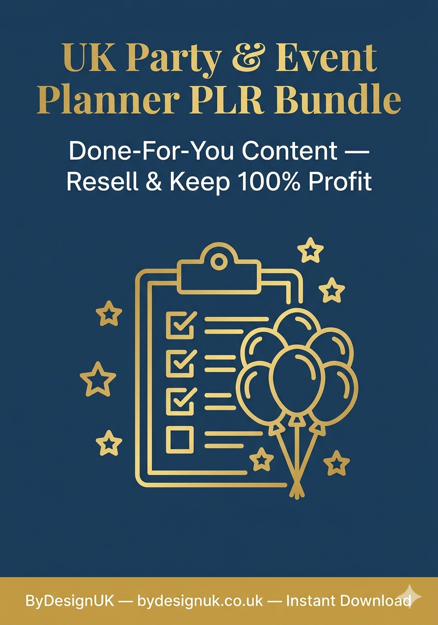 UK party planners, side hustlers wanting to resell planning resources, event coordination businesses