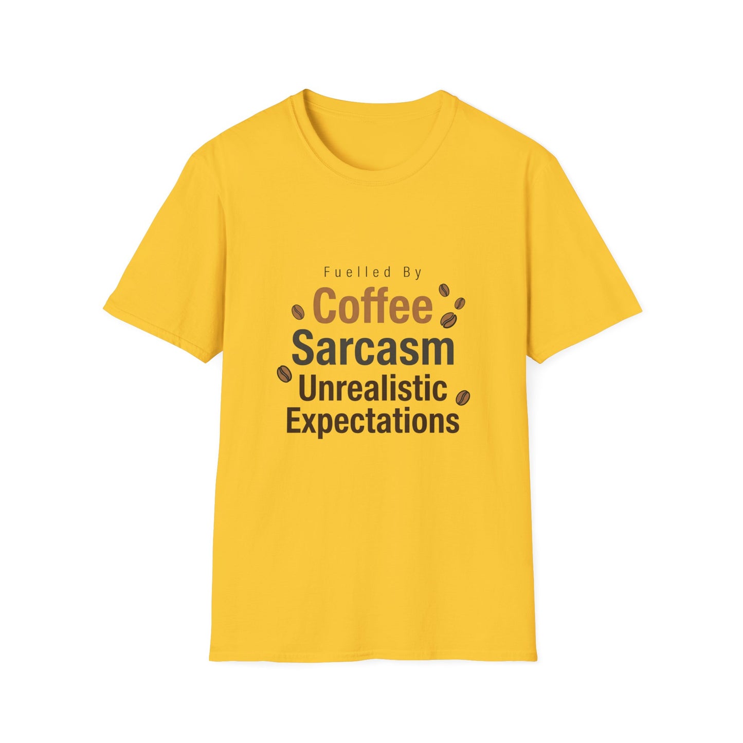 Fuelled By Coffee Sarcasm T-Shirt | Funny Slogan Tee UK