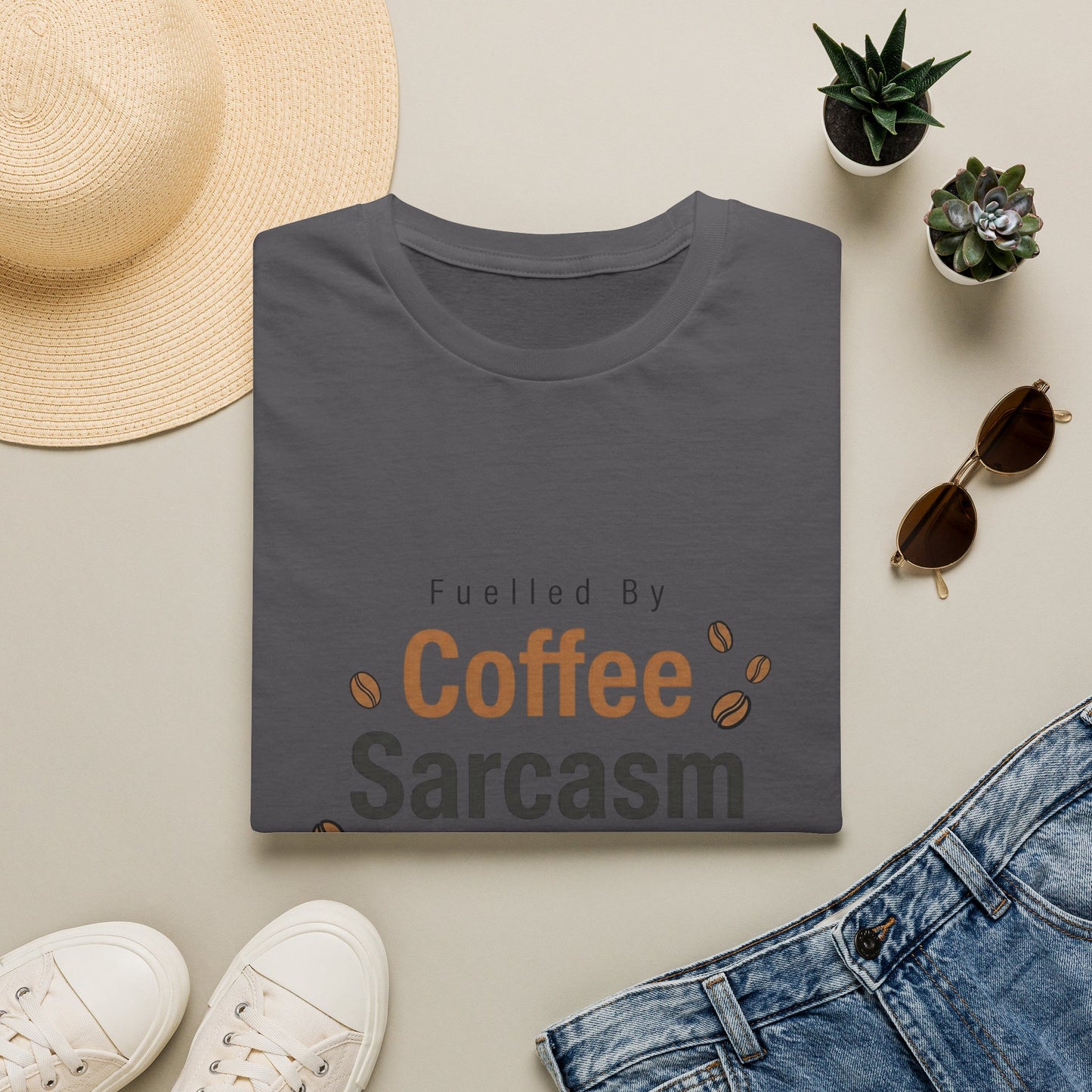 Fuelled By Coffee Sarcasm T-Shirt | Funny Slogan Tee UK