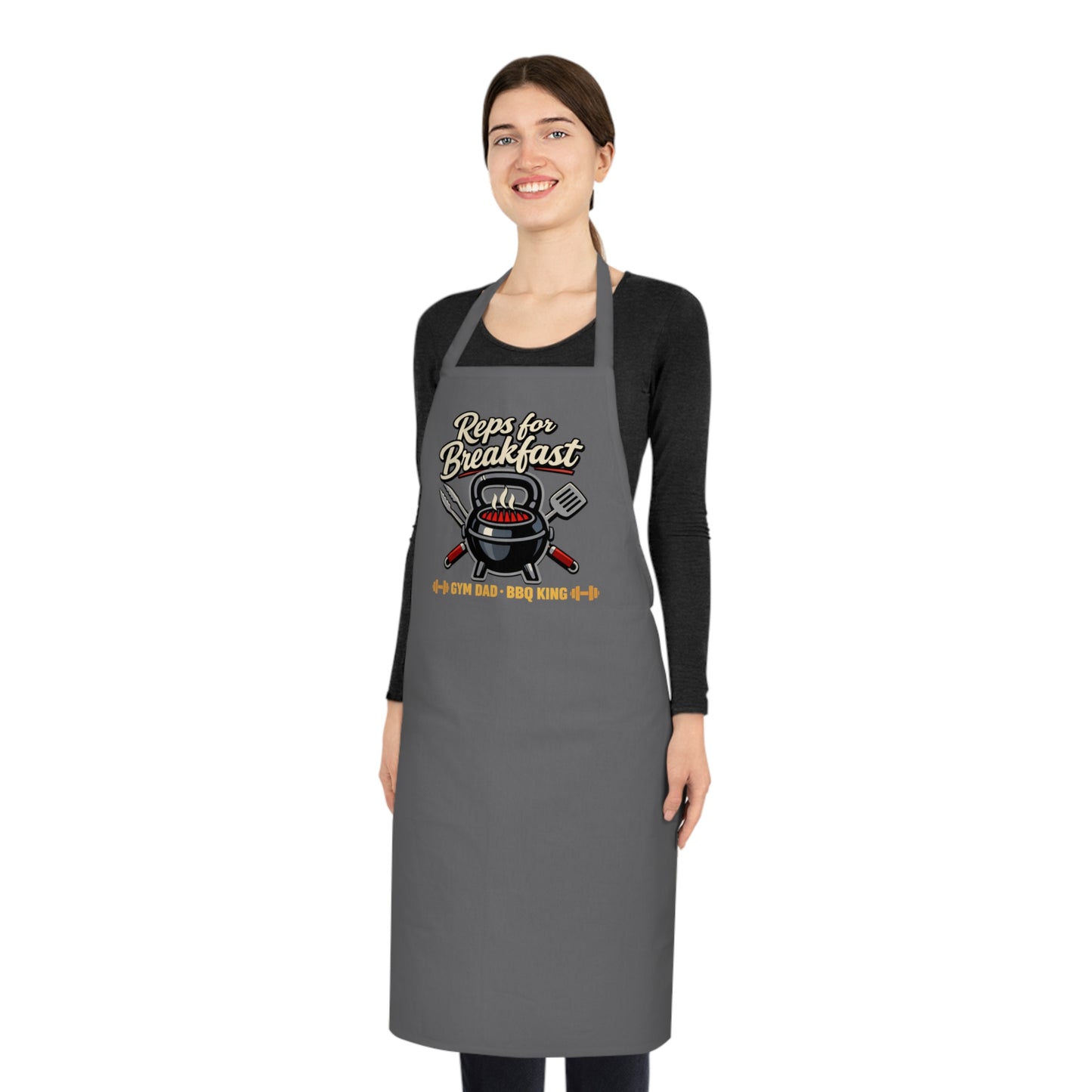 Reps for Breakfast Apron | Funny Gym Dad BBQ Kitchen Gift UK