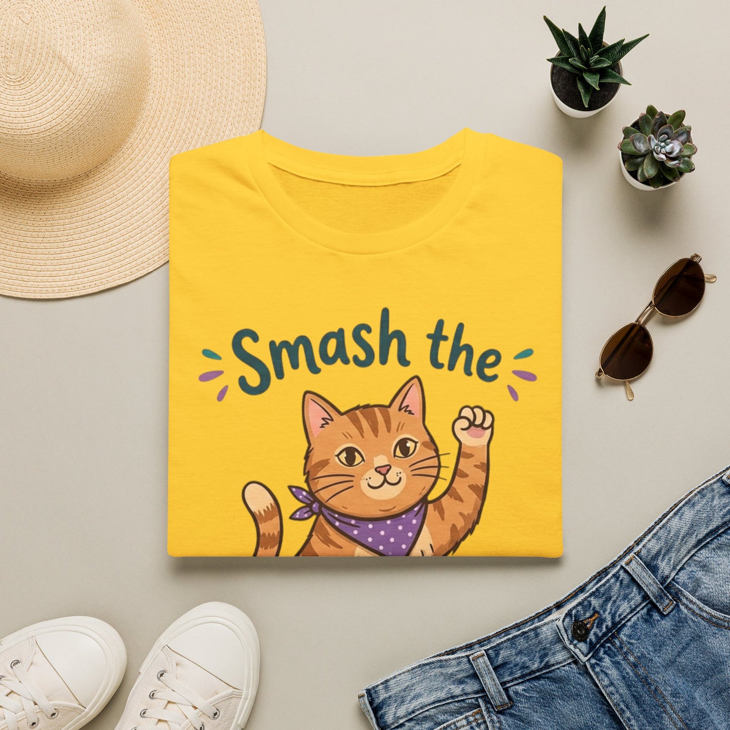 Smash the Paw-triarchy Cat Feminist T-Shirt | Funny Activist Tee