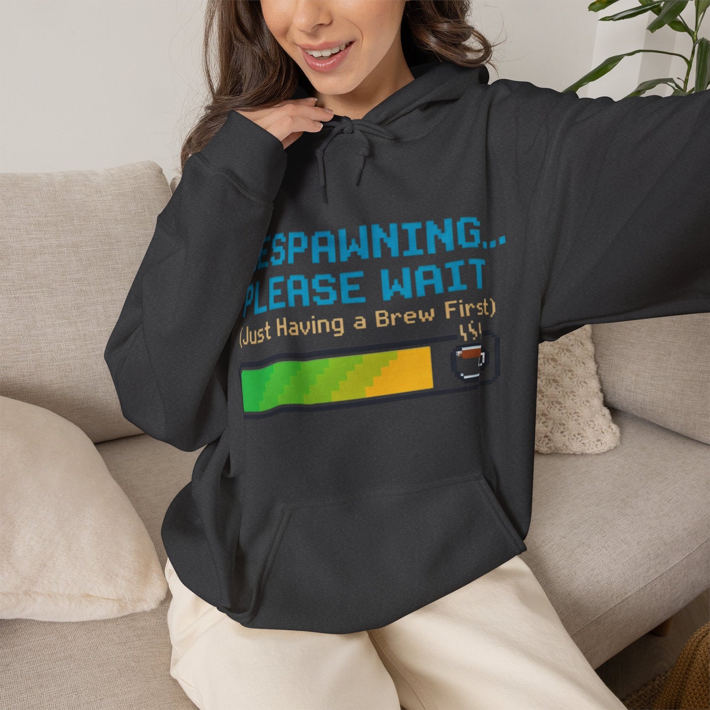 Respawning Please Wait Gamer Hoodie | British Tea Gaming Gift