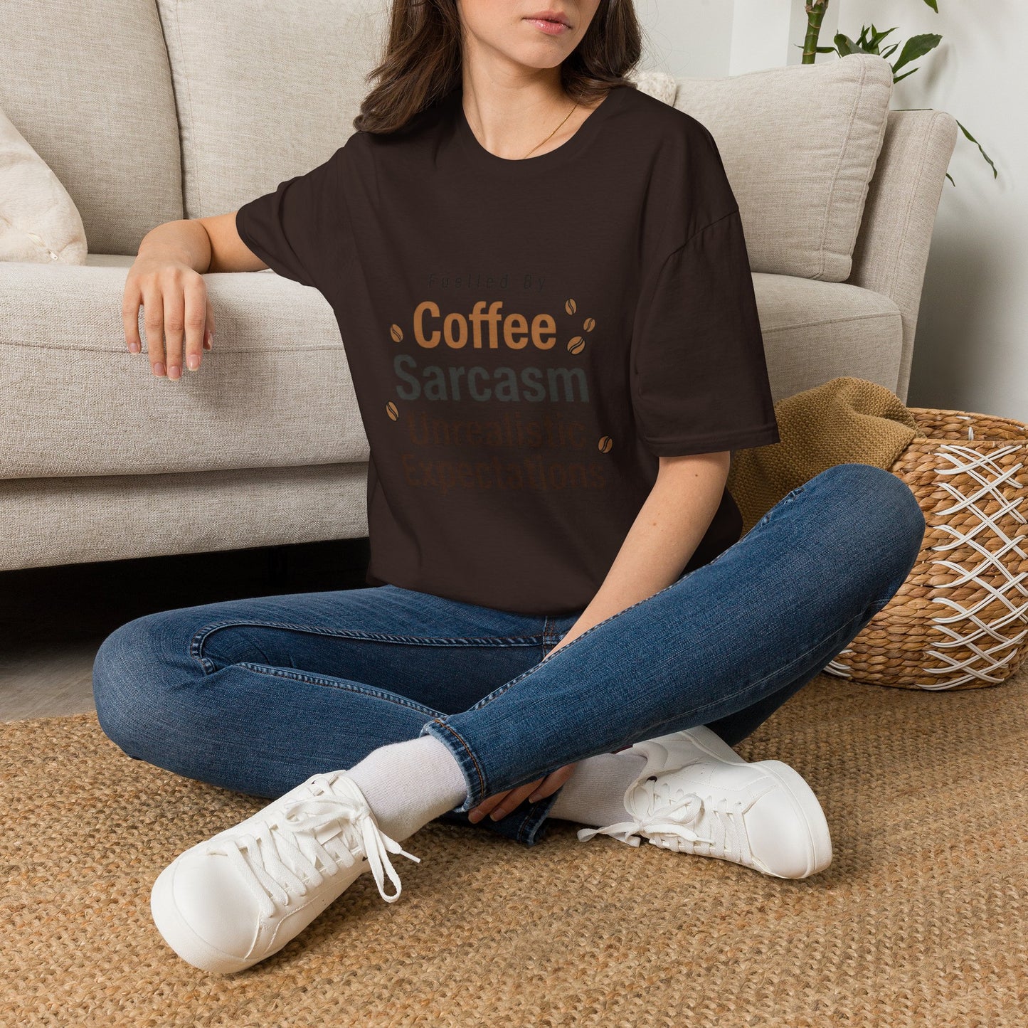 Fuelled By Coffee Sarcasm T-Shirt | Funny Slogan Tee UK