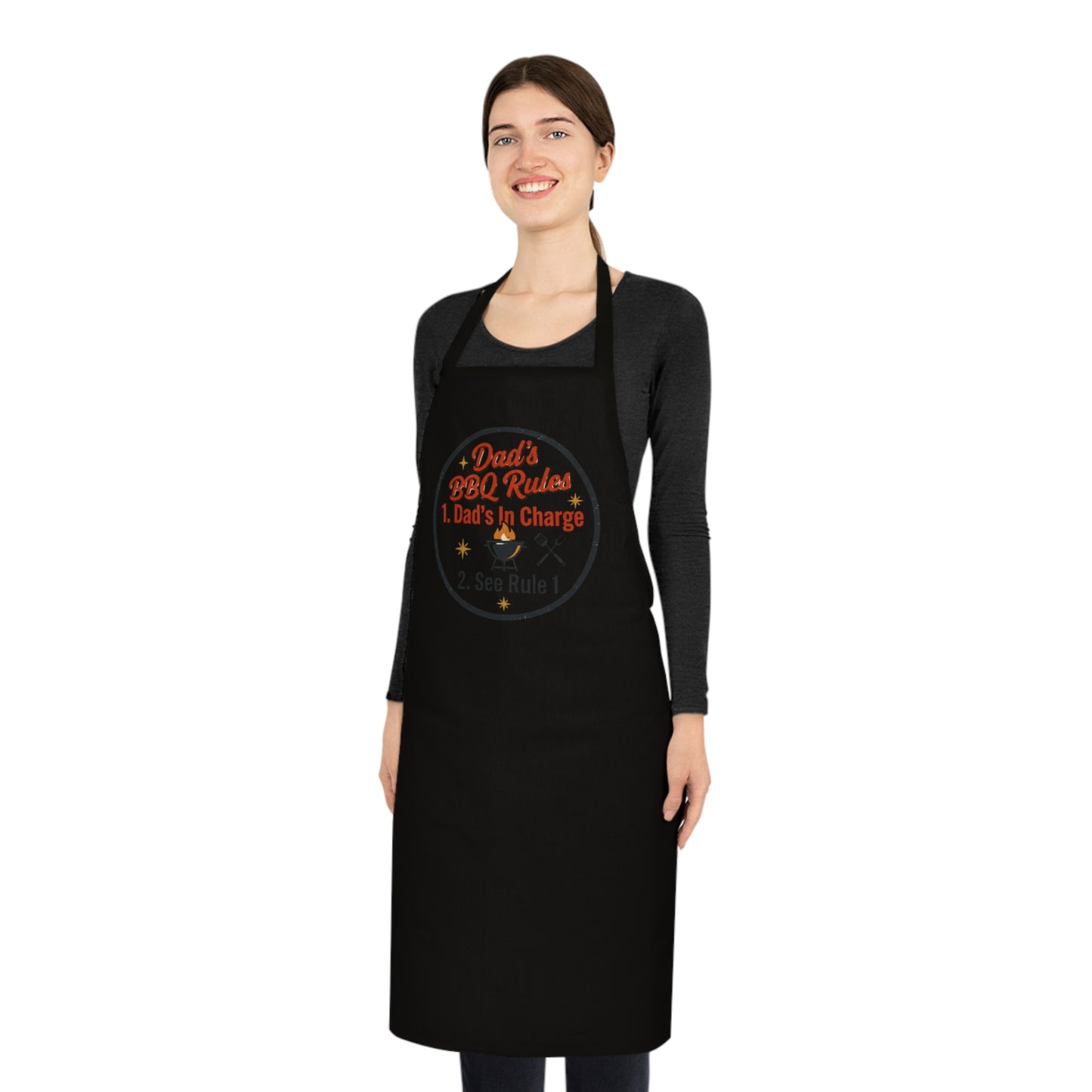 Dad's BBQ Rules Apron — Funny Father's Day Gift for Grill Master Dad