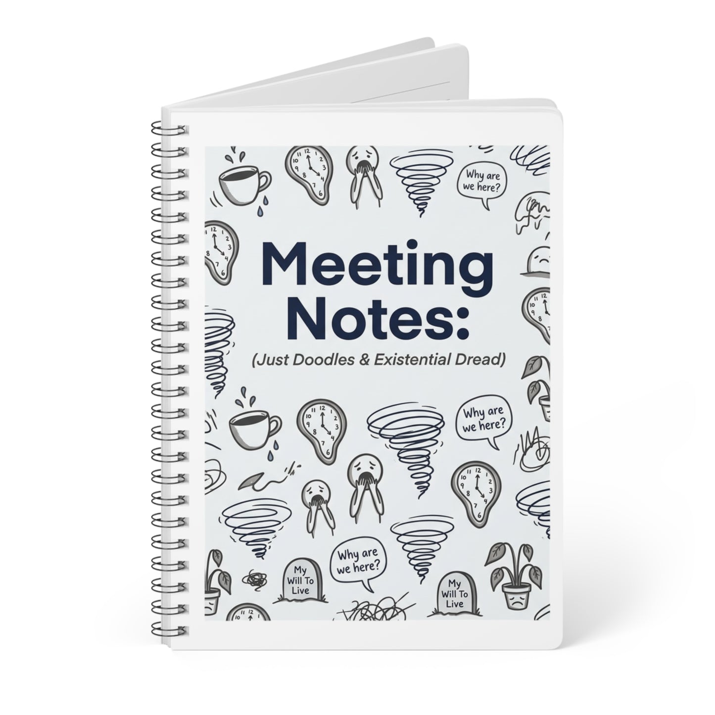 Meeting Notes Notebook - Funny Work Journal with Doodle Margins