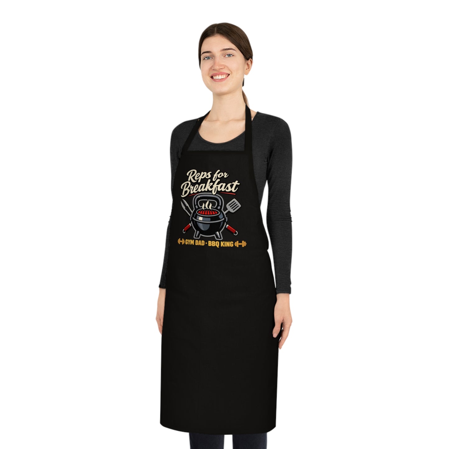 Reps for Breakfast Apron | Funny Gym Dad BBQ Kitchen Gift UK