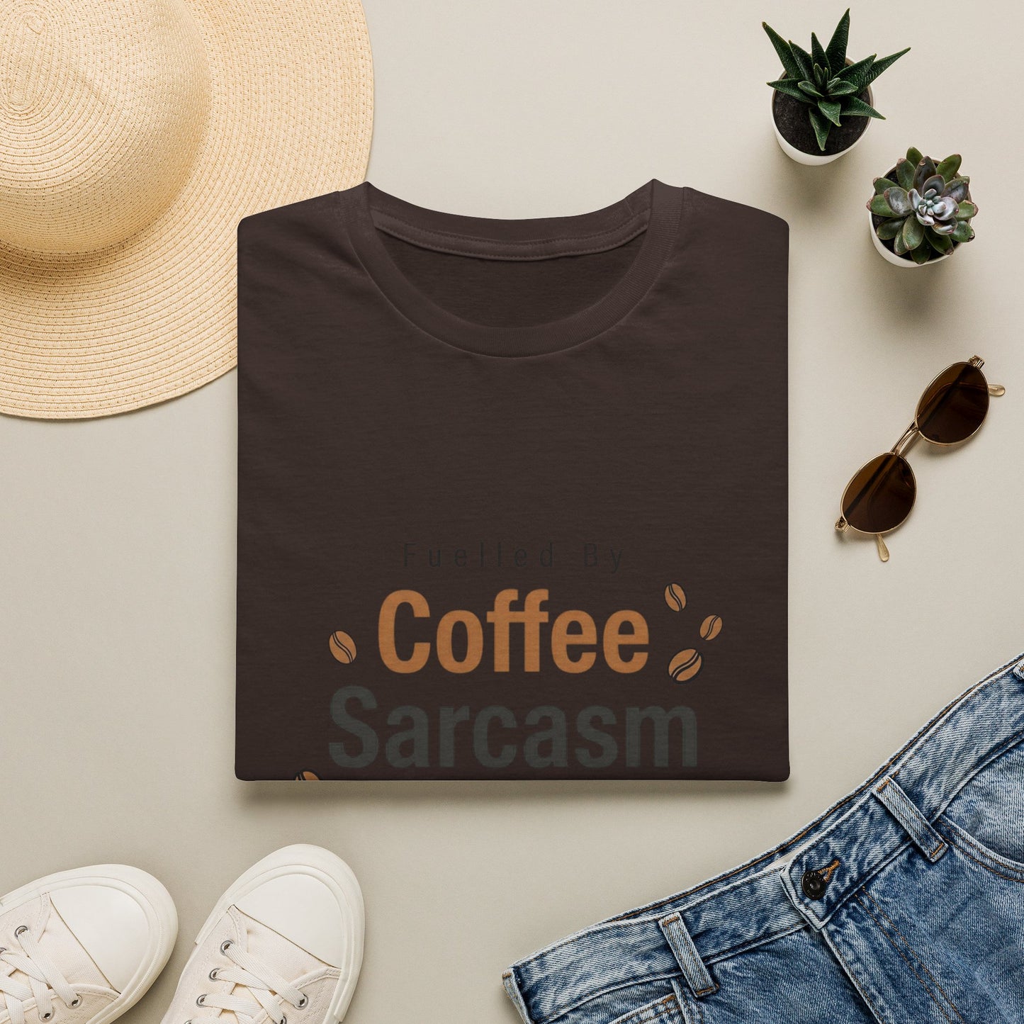 Fuelled By Coffee Sarcasm T-Shirt | Funny Slogan Tee UK