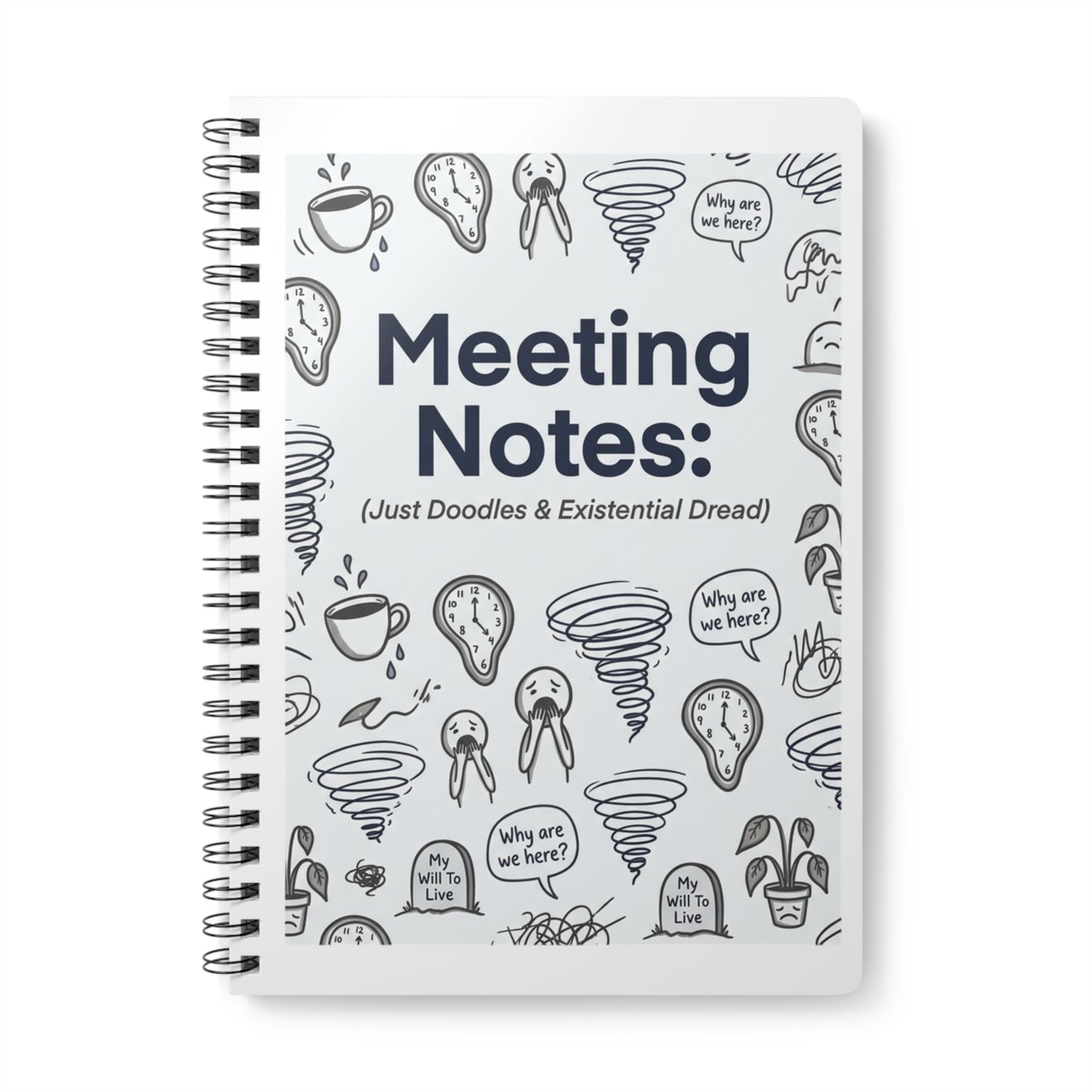 Meeting Notes Notebook - Funny Work Journal with Doodle Margins