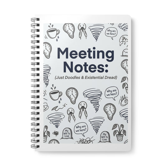Meeting Notes Notebook - Funny Work Journal with Doodle Margins