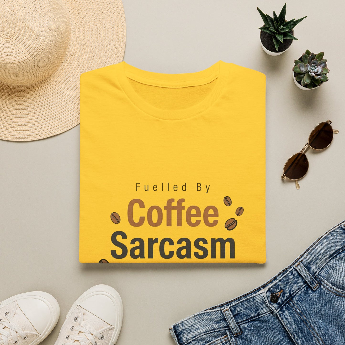Fuelled By Coffee Sarcasm T-Shirt | Funny Slogan Tee UK