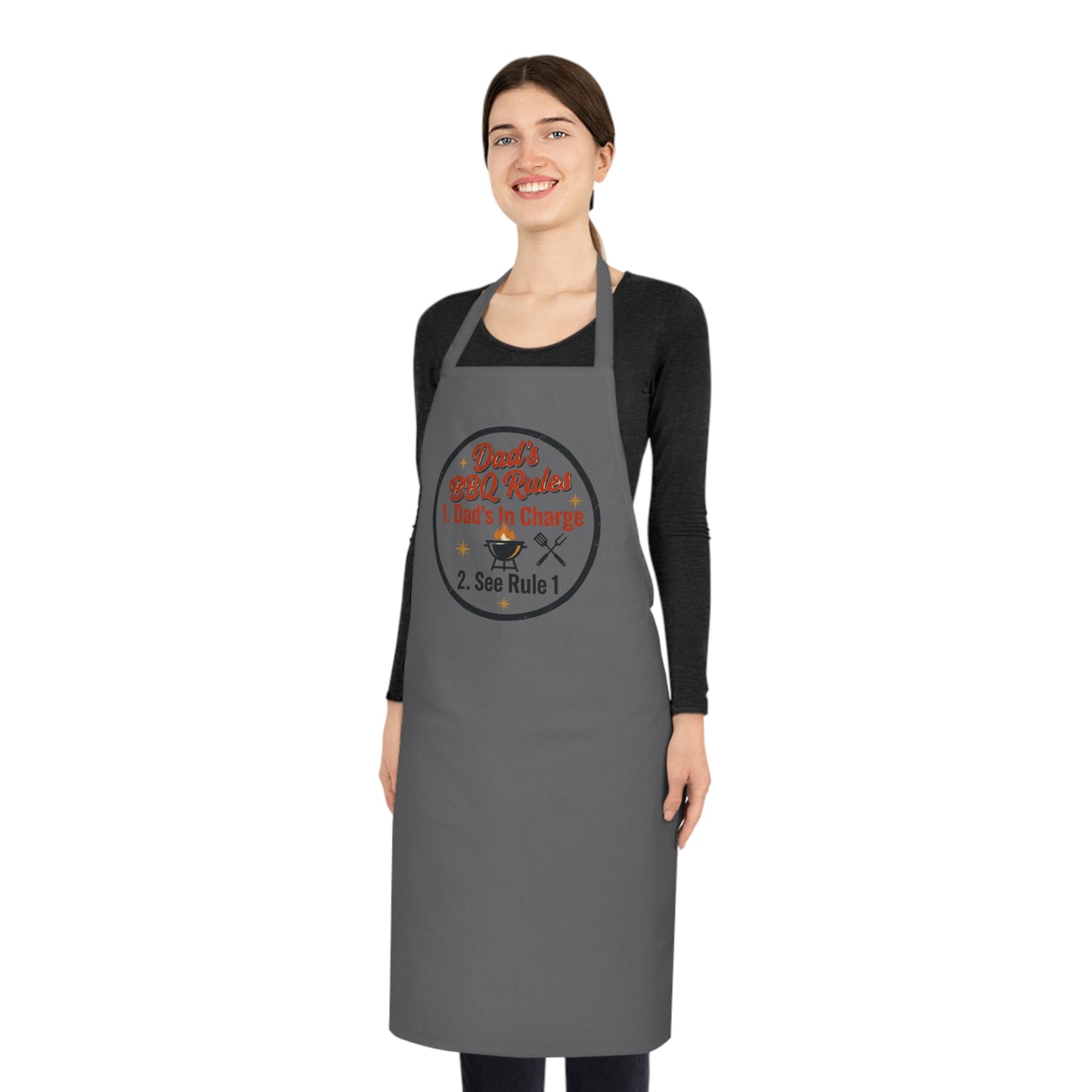 Dad's BBQ Rules Apron — Funny Father's Day Gift for Grill Master Dad