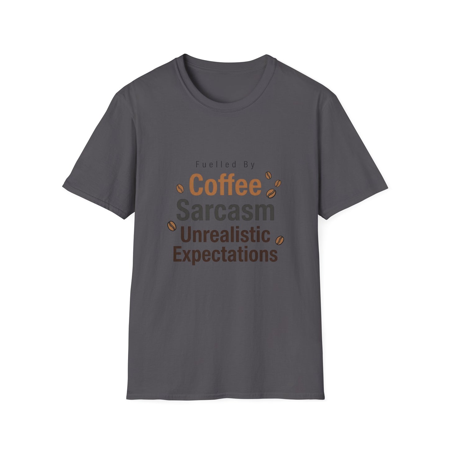 Fuelled By Coffee Sarcasm T-Shirt | Funny Slogan Tee UK