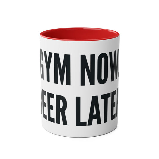 Gym Now Beer Later Mug | Funny Father's Day Gift UK Dad