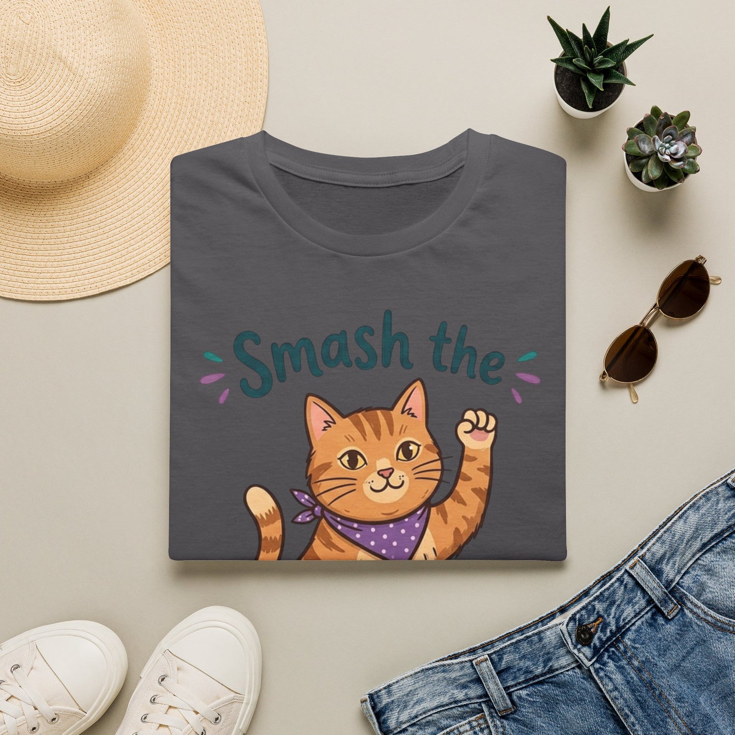 Smash the Paw-triarchy Cat Feminist T-Shirt | Funny Activist Tee