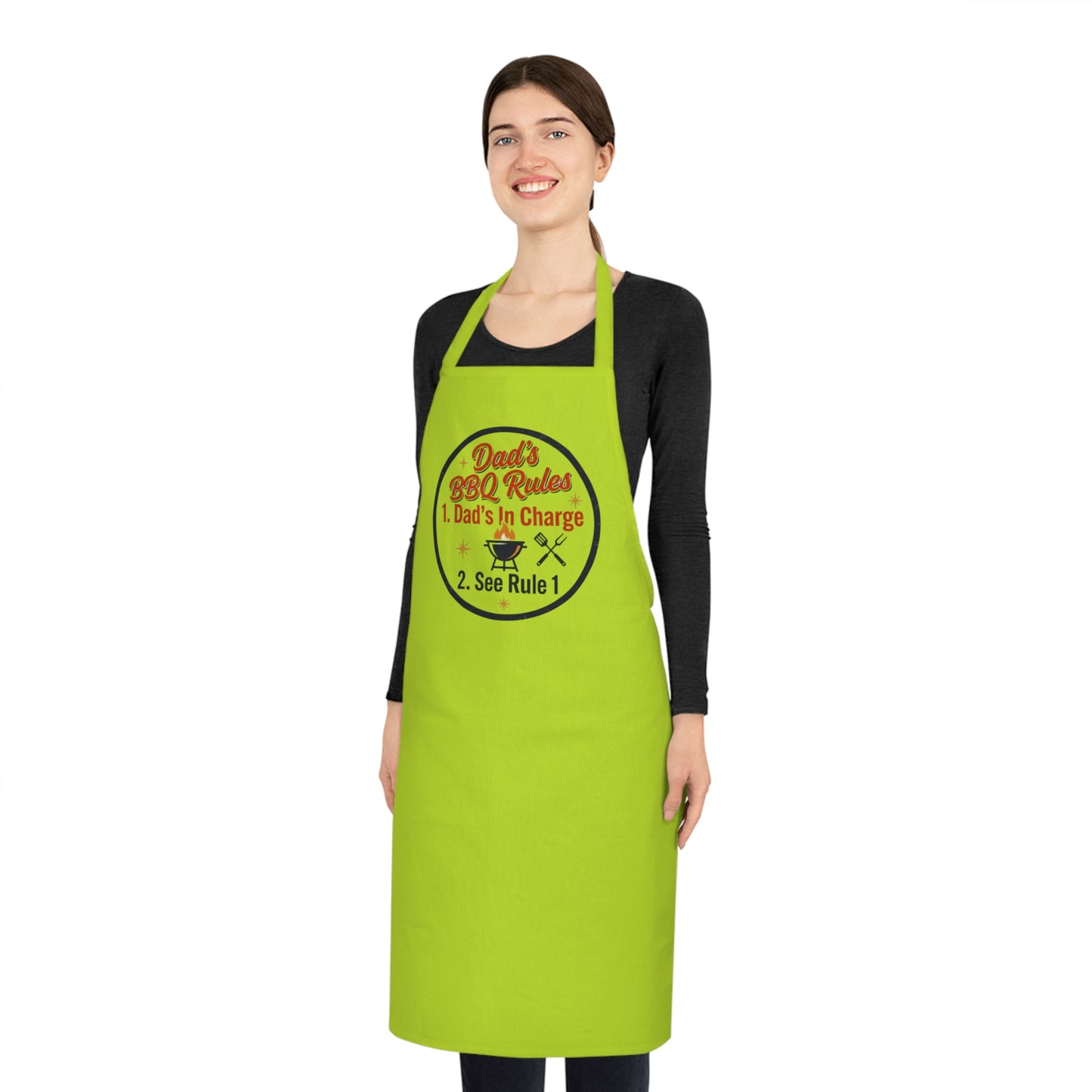 Dad's BBQ Rules Apron — Funny Father's Day Gift for Grill Master Dad