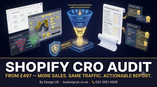 Shopify CRO Audit — Conversion Rate Optimisation Report & Action Plan | £497–£1,497 | By Design UK