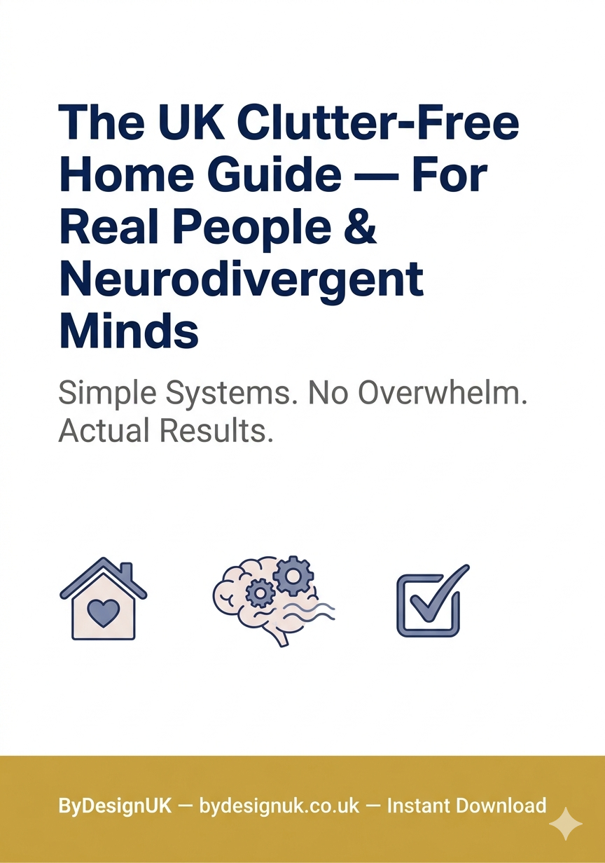 UK homeowners aged 28-45 struggling with clutter, especially neurodivergent organisers