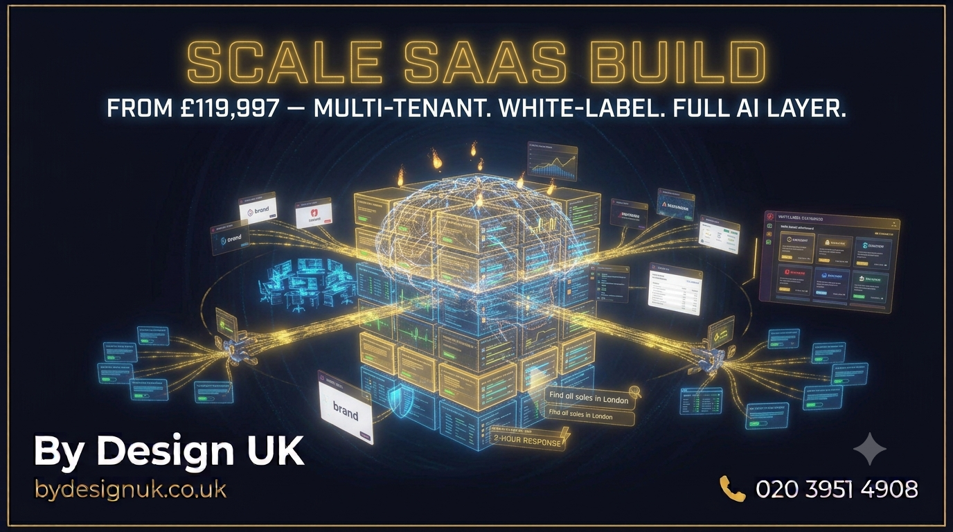 Scale SaaS Build — Multi-Tenant, White-Label & Full AI Intelligence Layer | £119,997–£270,000 | By Design UK