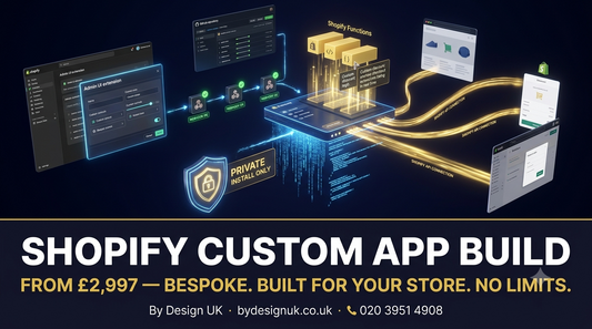 Shopify Custom App Development — Bespoke Shopify App for Your Specific Requirements | £2,997–£9,997 | By Design UK